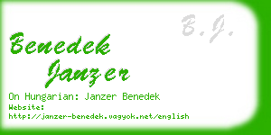 benedek janzer business card